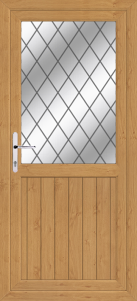 Irish Oak Fife Upvc Crossed Lead Back Door