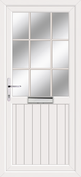 White Fife Georgian Bar Upvc Front Door