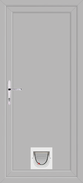 Agate Grey Full Flat Upvc Door With Catflap