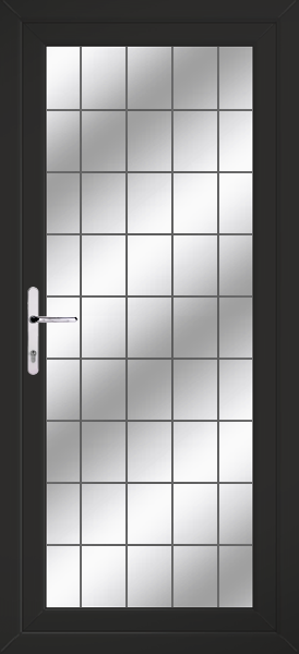 Black Fully Glazed Box Lead Upvc Back Door