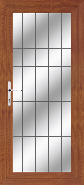 Golden Oak Fully Glazed Box Lead Upvc Back Door