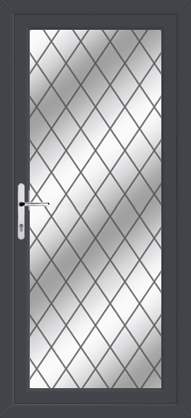 Anthracite Grey Fully Glazed Diamond Lead Upvc Back Door