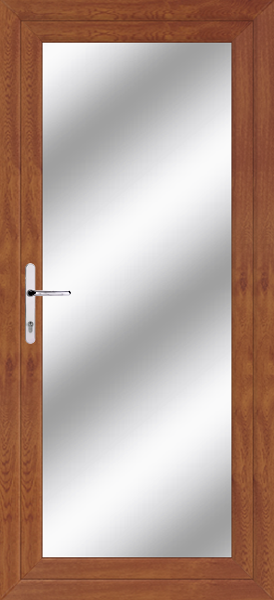 Golden Oak Full Glazed Clear/Pattern Upvc Door