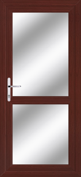 Rosewood Fully Glazed Clear/Pattern Door with midrail