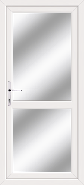 White Fully Glazed Clear/Pattern Door with midrail
