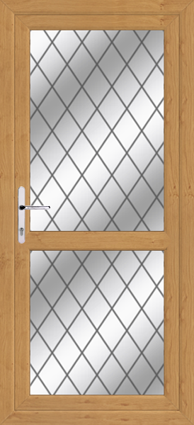 Irish Oak Double Diamond Lead Back Door