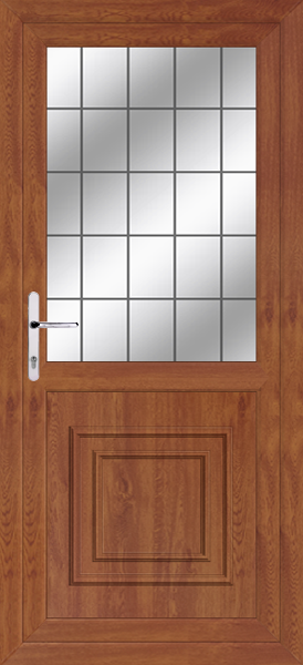 Golden Oak Greenock Square Lead Pvcu Back Door