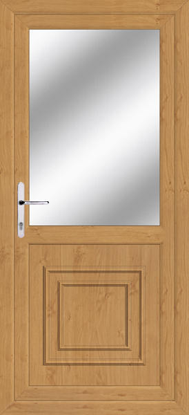 Irish Oak Greenock Clear/Pattern Rear Upvc Door
