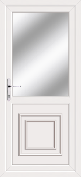 White Greenock Clear/Pattern Rear Upvc Door