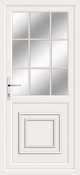 White Greenock Georgian Bar Upvc Back Door
