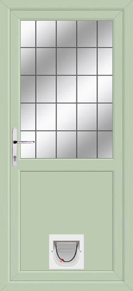 Chartwell Green Half Flat Lead Pvcu Door with Catflap