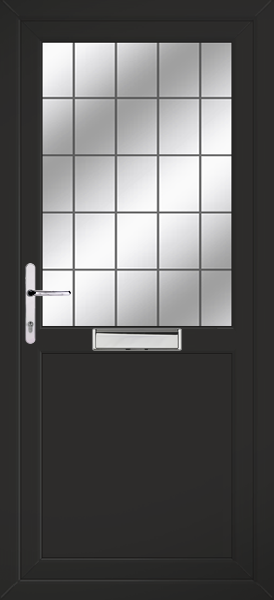 Black Half Flat Box Lead Upvc Front Door