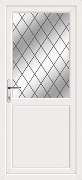 White Plain Panel Upvc Lead Back Door