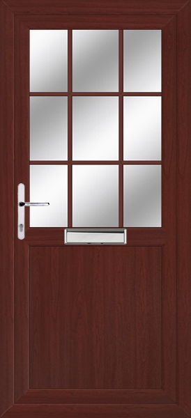 Rosewood Half Flat Georgian Bar Upvc Front Door