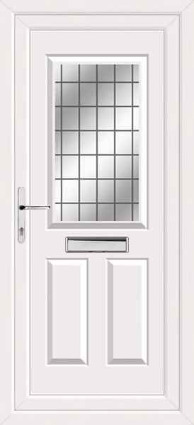White Katrine Square Lead Upvc Door