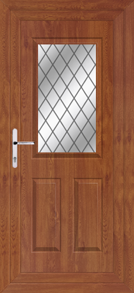 Golden Oak Katrine Diamond Lead Upvc Back Door