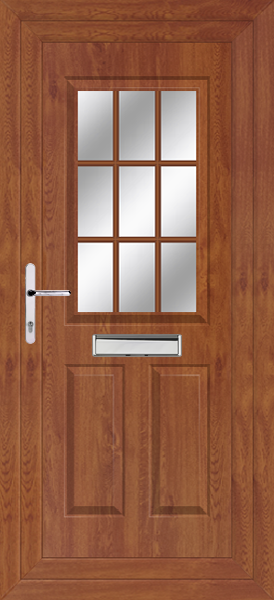 Golden Oak Katrine Georgian Bar Upvc Door