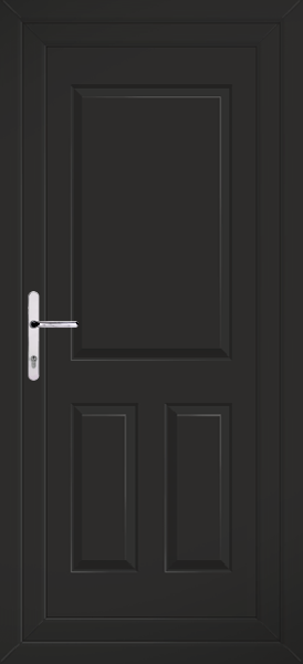 Black Katrine Solid Upvc Back Door