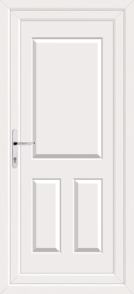 White Katrine Solid Upvc Back Door