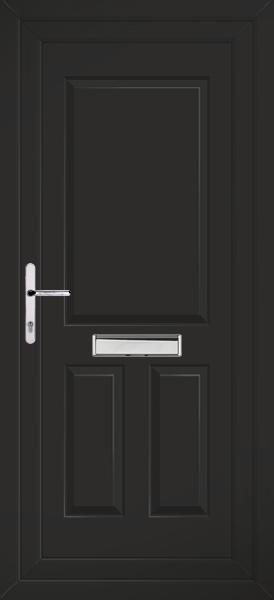 Black Katrine Solid Upvc Door