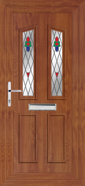 Golden Oak Kishorn Two Bell Upvc Door
