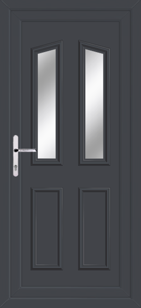 Anthracite Grey Kishorn Two Clear/Pattern Upvc Back Door
