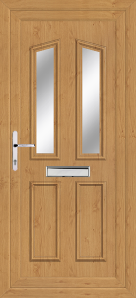 Irish Oak Kishorn Two Clear/Pattern Upvc front door