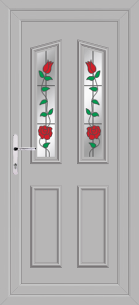 Agate Grey Kishorn Two Climbing Rose Upvc Back Door