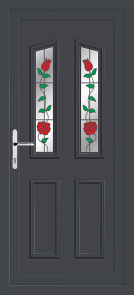 Anthracite Grey Kishorn Two Climbing Rose Upvc Back Door
