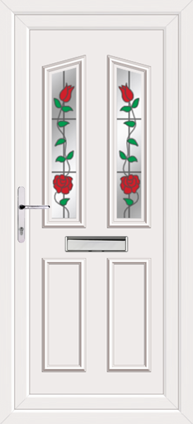 White Kishorn Two Climbing Rose New door
