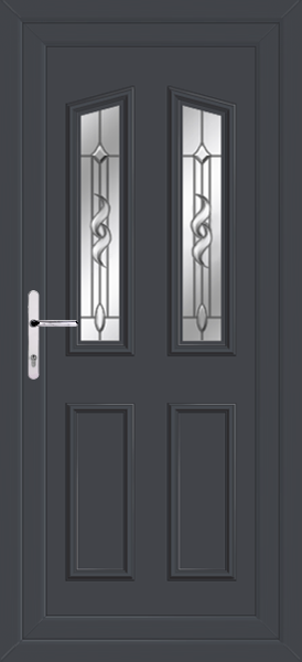 Anthracite Grey Kishorn Two Crystaline Upvc Back Door