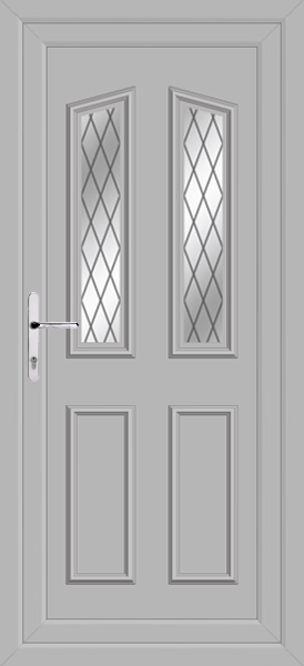 Agate Grey Kishorn Two Diamond Lead Upvc Back Door