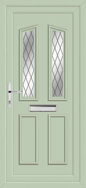 Chartwell Green Kishorn Two Diamond Lead Upvc Door