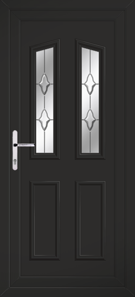 Black Kishorn Two Quartz Upvc Back Door