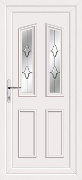 White Kishorn Two Quartz Upvc Back Door