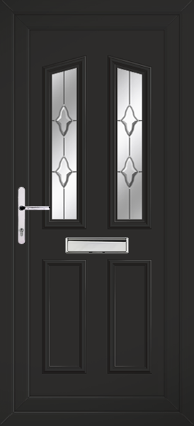 Black Kishorn Two Quartz Upvc front door