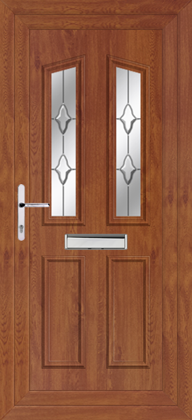 Golden Oak Kishorn Two Quartz Upvc front door