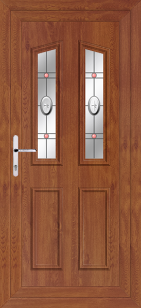 Golden Oak Kishorn Two Rosette Upvc Back Door