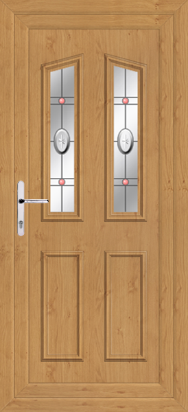 Irish Oak Kishorn Two Rosette Upvc Back Door