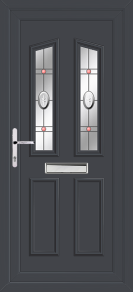 Anthracite Grey Kishorn Two Rosette entrance doors