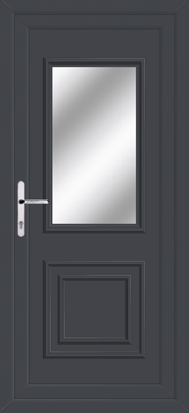 Anthracite Grey Leven Classic Clear/Pattern Upvc Back Door