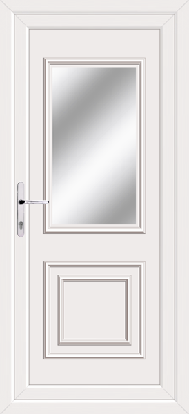 White Leven Classic Clear/Pattern Upvc Back Door