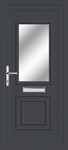 Anthracite Grey Leven classic Clear/Pattern pvcu front doors