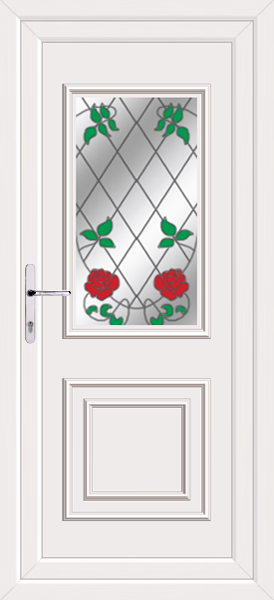 White Leven Classic Climbing Rose Upvc Back Door