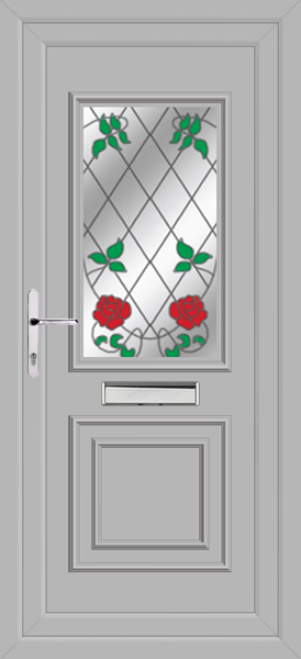 Agate Grey Leven Classic Climbing Rose Upvc front doors