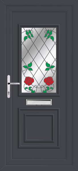 Anthracite Grey Leven Classic Climbing Rose Upvc front doors