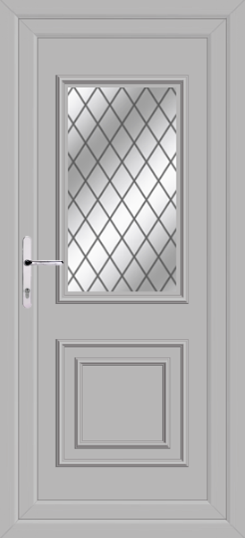 Agate Grey Leven Classic Diamond Lead Upvc Back Door