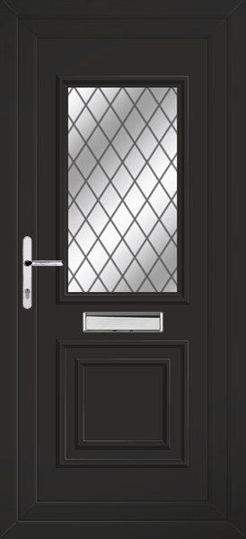 Black Leven Classic Diamond Lead Upvc Door