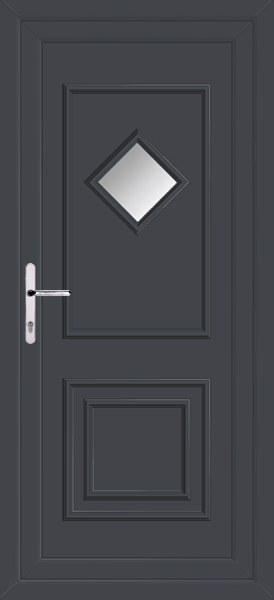 Anthracite Grey Leven One Clear/Pattern Upvc Back Door
