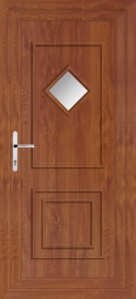 Golden Oak Leven One Clear/Pattern Upvc Back Door